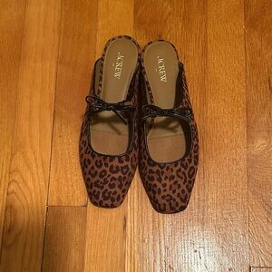 J. Crew Brown Leopard Print Mules
